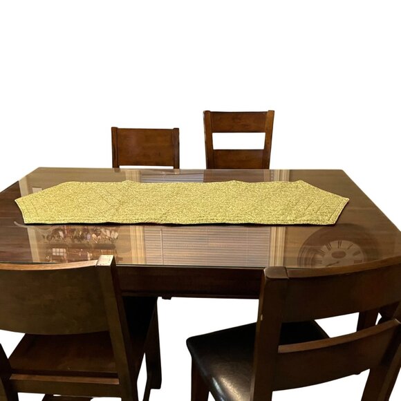 Handmade Christmas Table Runner 19x57 Holiday Decor Used Quilted Reversible - Picture 3 of 16